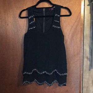 Line & Dot silver and gem embellished tank size S